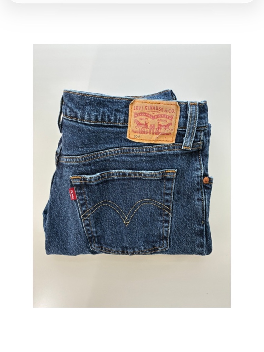 Levi's Blue Straight Men’s Jeans with Leather Patch
